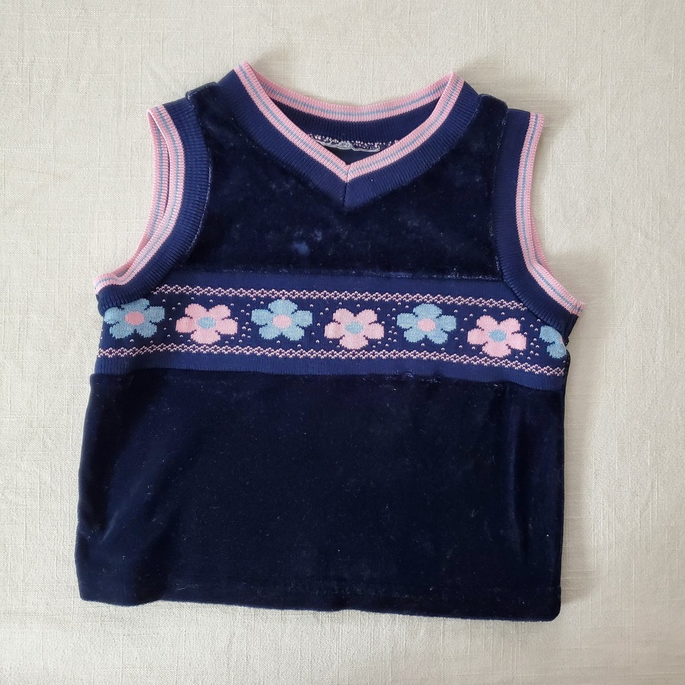 Vintage Velvet Floral Tank Top 4t